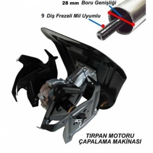 Motorlu Tırpan Çapa Aparatı 28mm 9 köşe