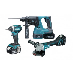 Makita DLX3070TX 18 V 5.0 Ah 3'lü Akülü Kombine Set
