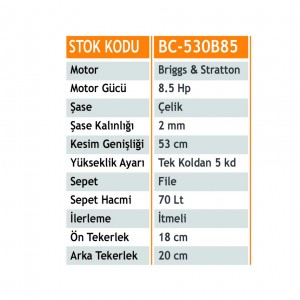 Baco BC-530B85 Benzinli Çim Biçme Makinası