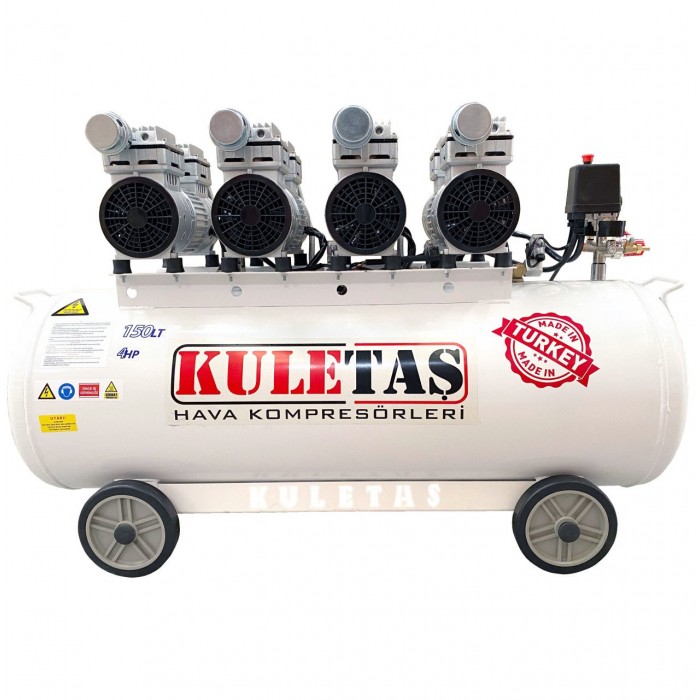 Kuletaş 150 Litre Sessiz Yağsız Hava Kompresörü 4 HP (YERLİ ÜRETİM) Kuletaş 150 Litre Sessiz Yağsız Hava Kompresörü 4 HP (YERLİ ÜRETİM)